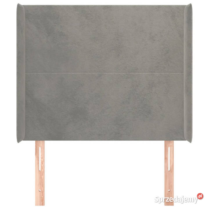 Zagłówek uszak jasnoszary 83x16x118128 aksamit sprzedam