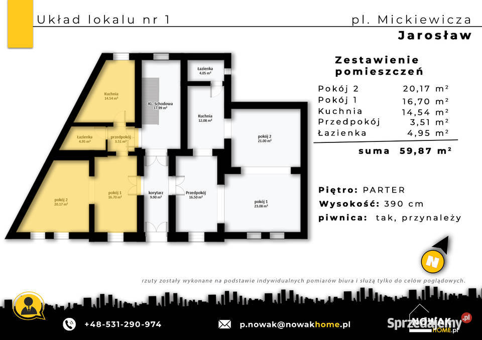 Jarosław Mickiewicza na sprzedaż lokal 2 piętra