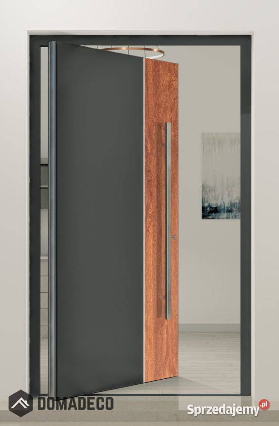 PIVOT V22 drzwi wejściowe aluminiowe z dekorem Warszawa