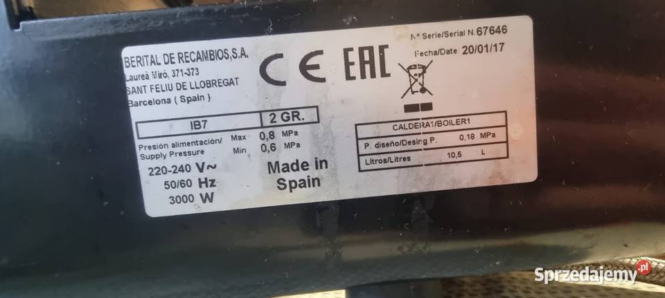 Ekspres do kawy dwugrupowy BIEPI IRIDA używany zachodniopomorskie Stargard