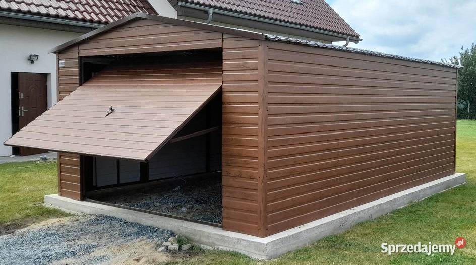 Garaż Blaszany Drewnopodobny Akrylowy Blaszak 3x6 Profil