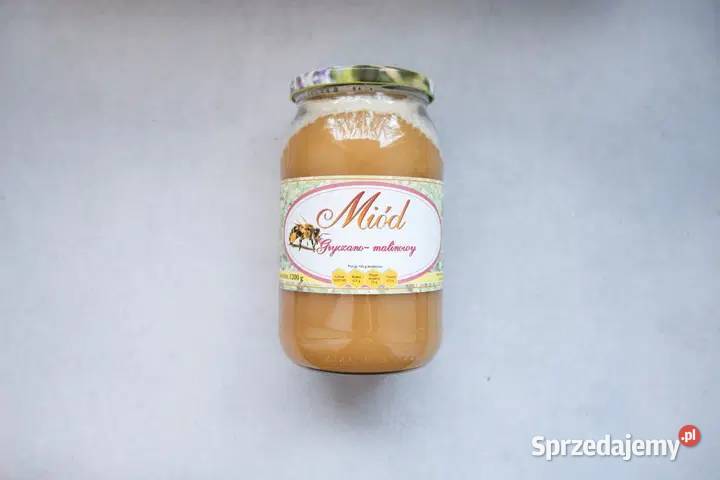 Naturalny miód malinowogryczany słoik 1200g podkarpackie sprzedam