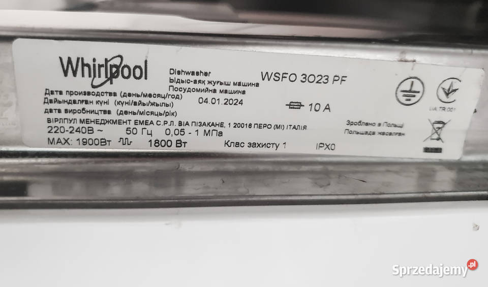 Zmywarka wolnostojąca Whirlpool WSFO 3023 PF Częstochowa