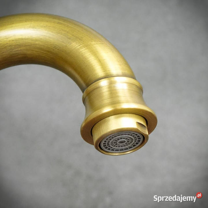 Bateria umywalkowa stojąca antyczny mosiądz Chmielnik