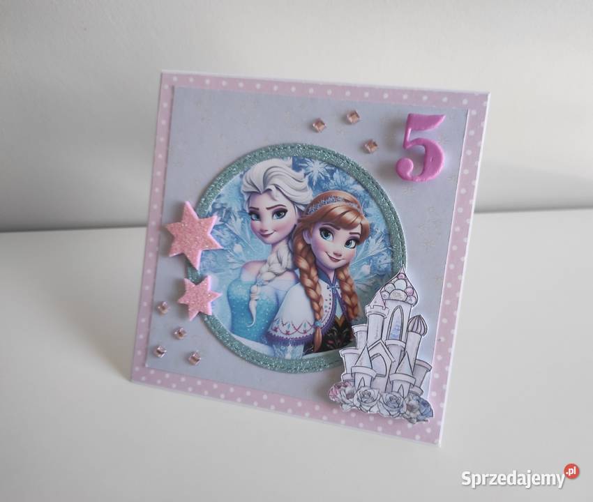 Kartka urodzinowa ręcznie robiona Kraina lodu Łódź