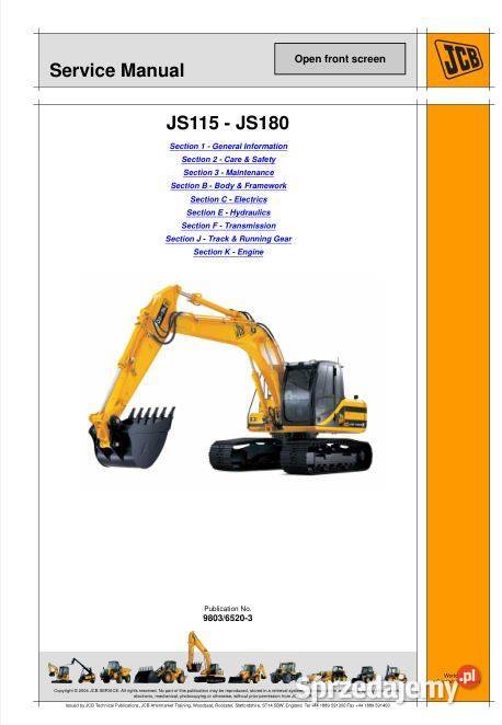JCB JS115 JS130 JS130LC JS145 JS160 JS180 Kielce sprzedam