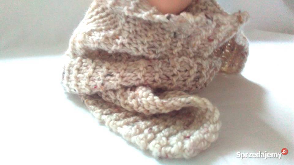 Szalik kremowy Handmade melanż Unisex NOWY podlaskie Białystok