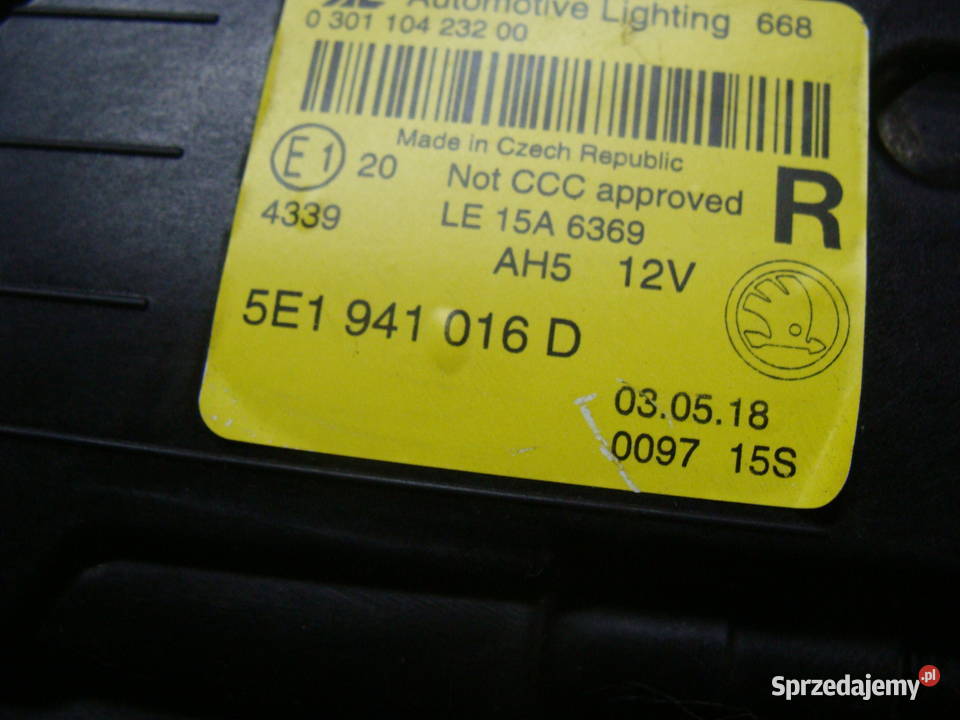 SKODA OCTAVIA III LIFT LAMPA PRZEDNIA PRAWA FULL Goleniów