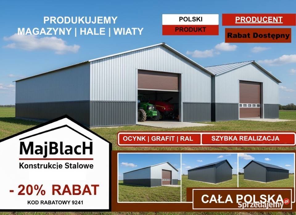 DWUKOLOROWY Garaż Blaszany Dwuspadowy Hala Legionowo