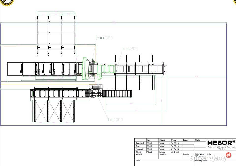 Linia do rozkroju drewna Mebor HTZ 1100 Pro Juszczyn sprzedam