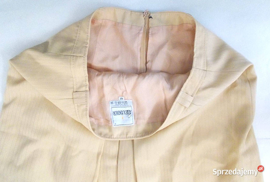 wełna spódnica beżowa spódnica piaskowa spódnica