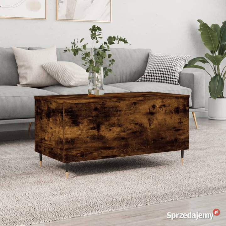 Stolik kawowy przydymiony dąb 90x445x45 WM830969 Stoły