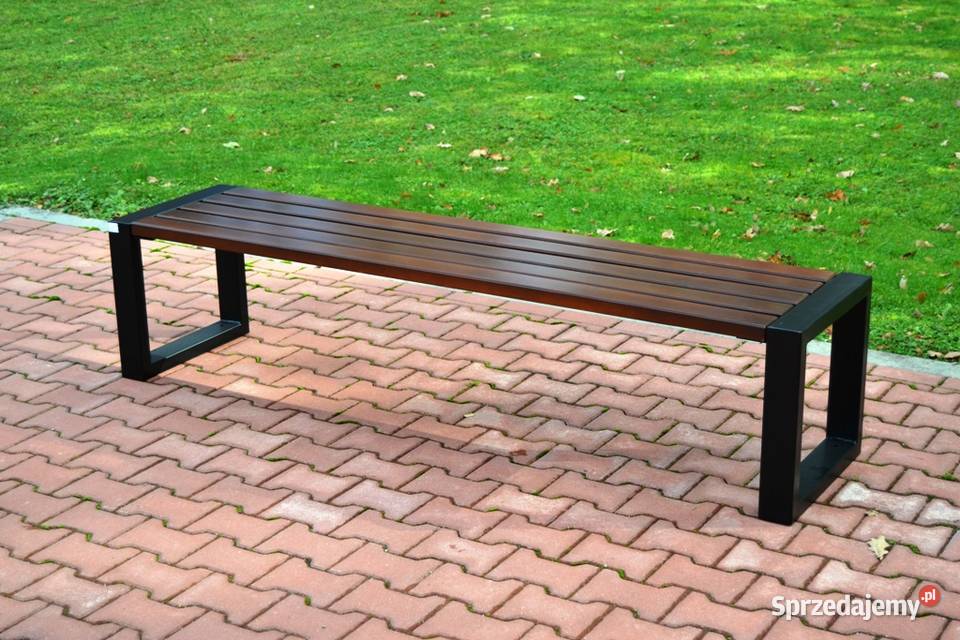 Ławka miejska bez oparcia parkowa ogrodowa loft Kraków