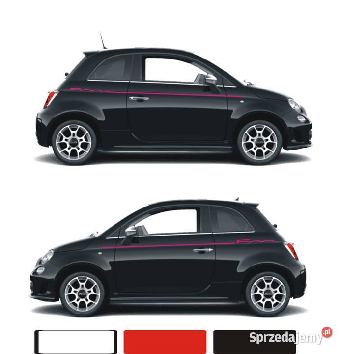 Fiat 500 Abarth CZERWONE Naklejki Pasy boczne Kraków