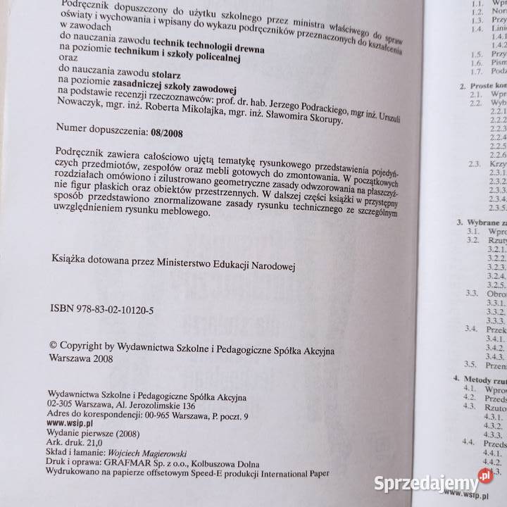 Rysunek techniczny stolarza i technika Oświęcim