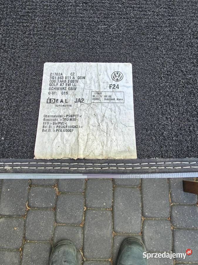 Dywaniki oryginalne welurowe do volkswagen