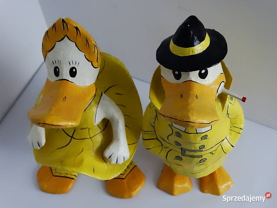 Figurki kaczek styl retrodetektywistyczny zestaw lubelskie