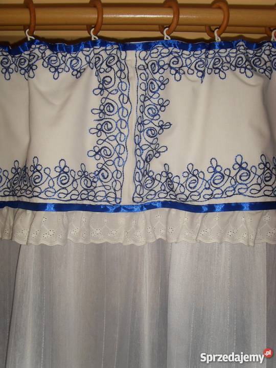 FIRANKA Z FALBANĄ ORYGINALNA HAFT WYSTRÓJ OKNA sprzedam