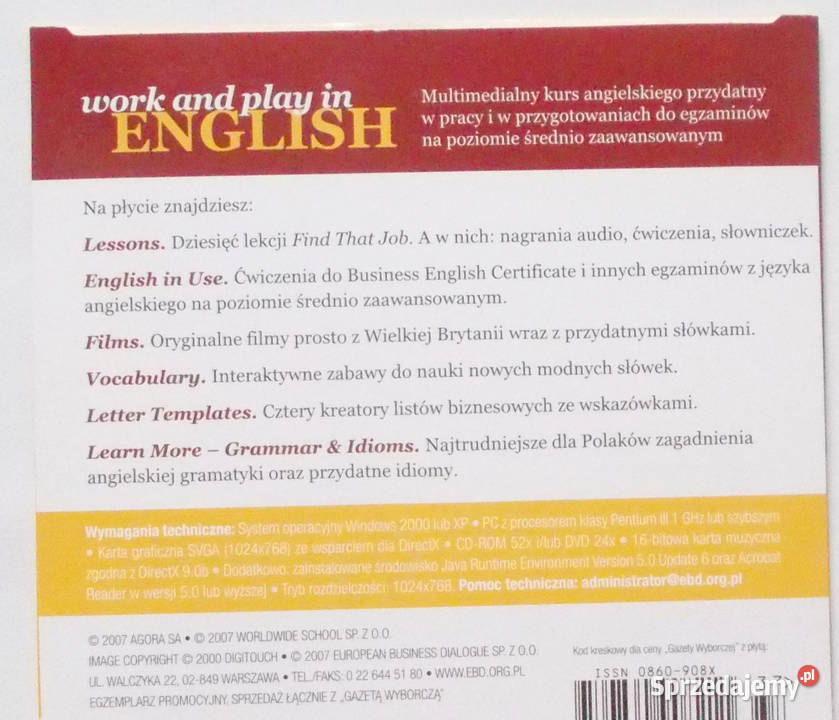 work and play in english płyta cd work and play pomorskie sprzedam
