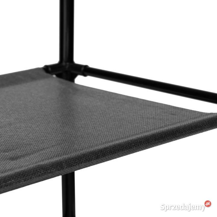 Stojący wieszak na ubrania z półkami czarny wielkopolskie Poznań