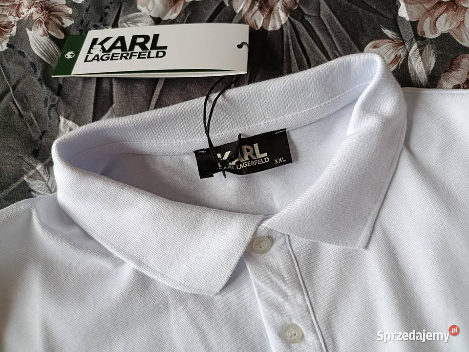 Koszulka polo Karl Lagerfeld kolor biały rozmiar Odzież wyjściowa Białystok