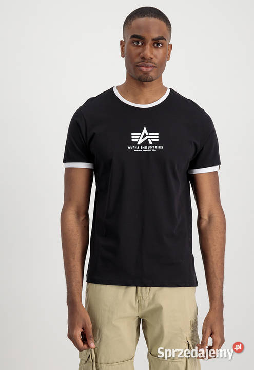 ALPHA INDUSTRIES tshirt czarna CONTRAST ML 134 Warszawa