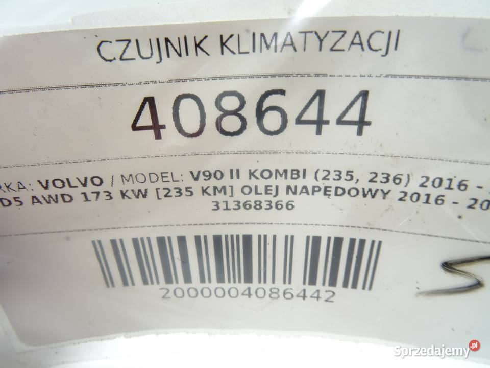 CZUJNIK KLIMATYZACJI VOLVO V90 II 31368366 20