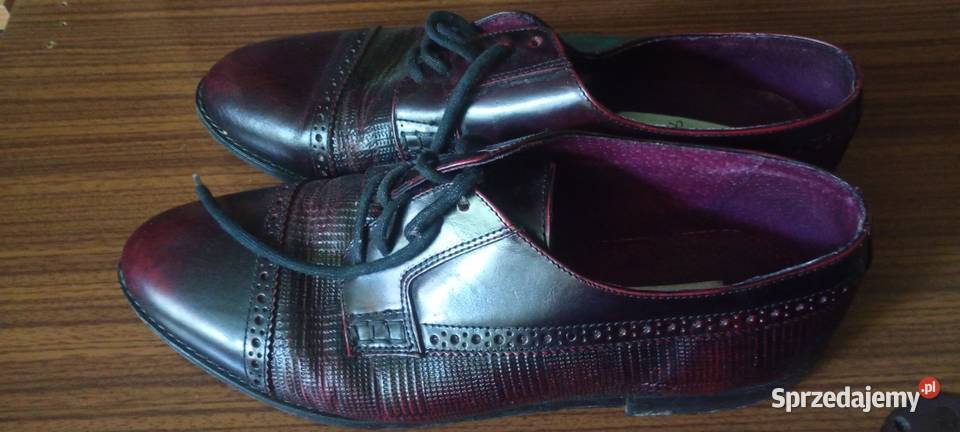 Buty męskie lakierki wiśniowy kolor 425 Męska Lubartów