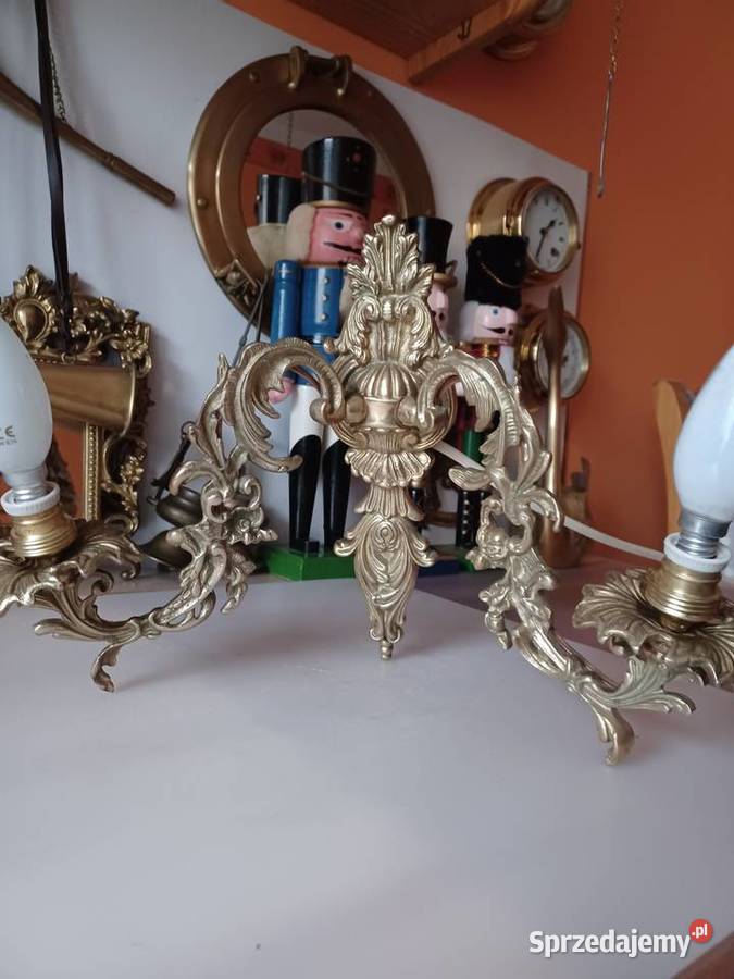 Piękny mosiężny kinkiet z wyłącznikiem Poznań