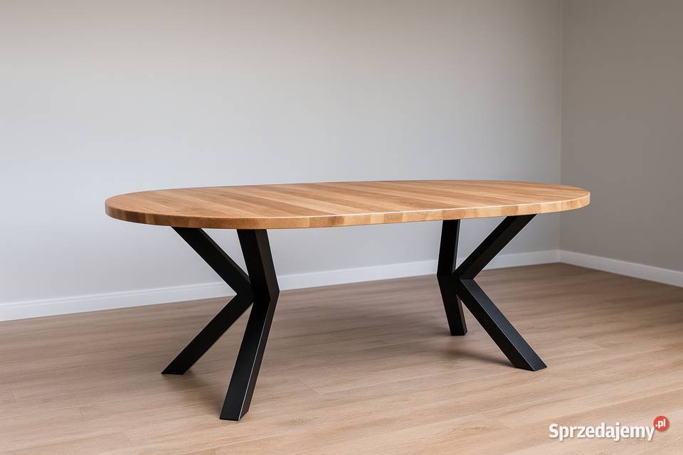 Stół PAJĄK Dębowy Okrągły LOFT Lite Drewno Różne 100cm Wrocław