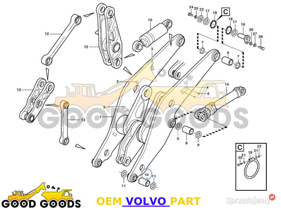VOLVO TULEJA 90MM 11093775 11093619 Części do maszyn budowlanych mazowieckie Władysławów