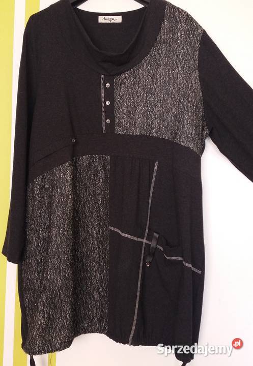 XXL Grafitowa wygodna tunika Antom 3/4