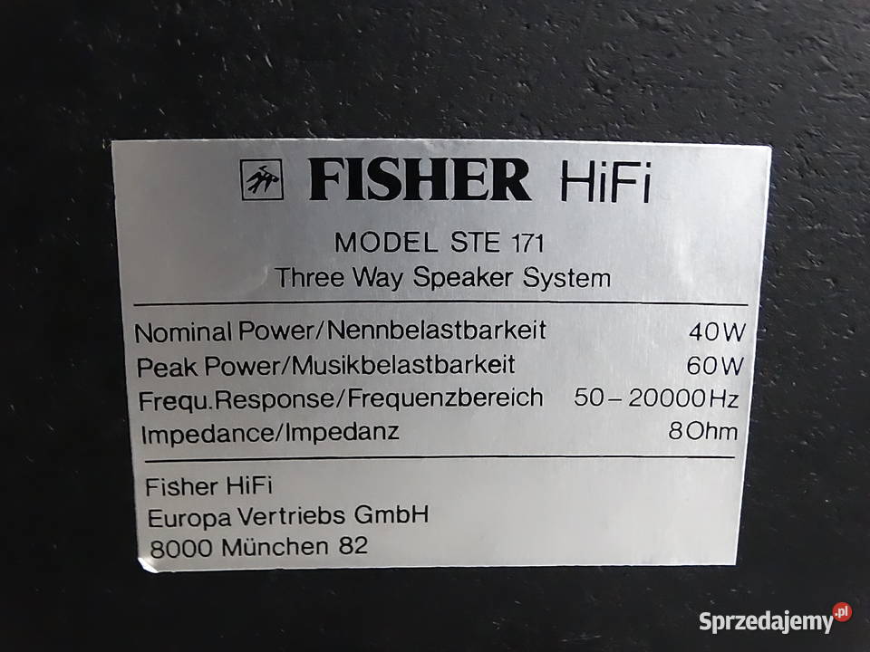 Kolumny Fisher STE171 HiFi Vintage Stan wizualny Biłgoraj sprzedam