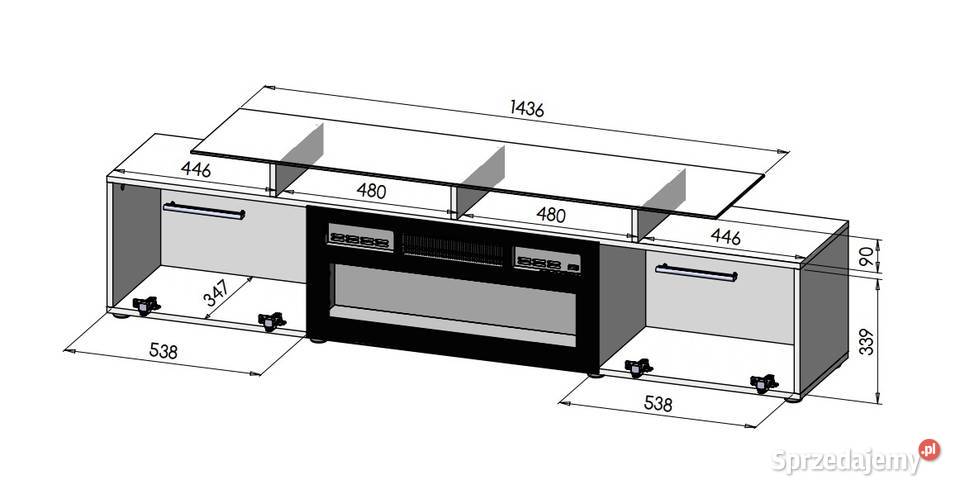 ROVA RTV BIAŁY CZARNY Z KOMINKIEM podkarpackie Rzeszów