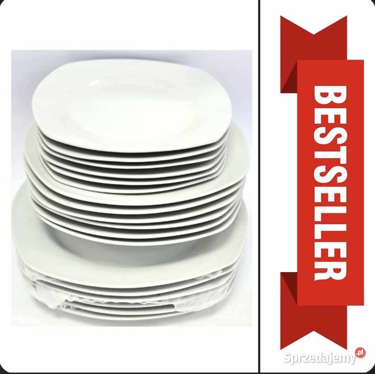 149 Zestaw czystych białych talerzy 18 sztuk Zabrze sprzedam