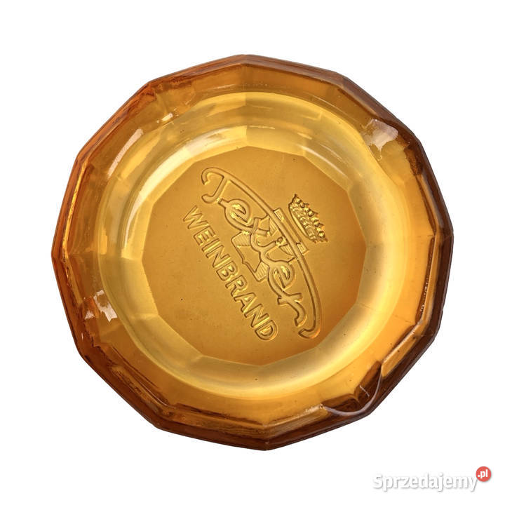 Popielniczka szklana reklamowa Texier Weinbrand Warszawa