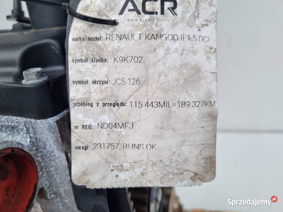 SILNIK Renault Kangoo II 15 DCI 82 Janów