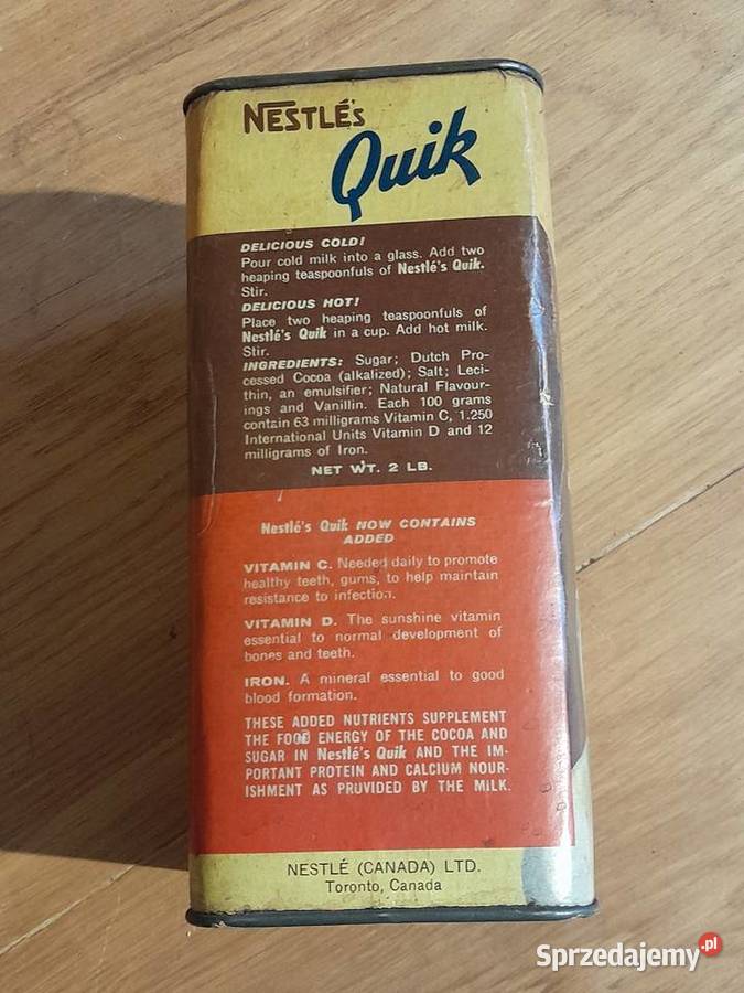 Stara puszka Nestle Quick lata 60te zabytek Dąbrowa Górnicza