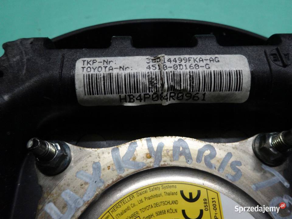 TOYOTA YARIS II 08r AIRBAG poduszka kierowcy Wyposażenie wnętrza świętokrzyskie