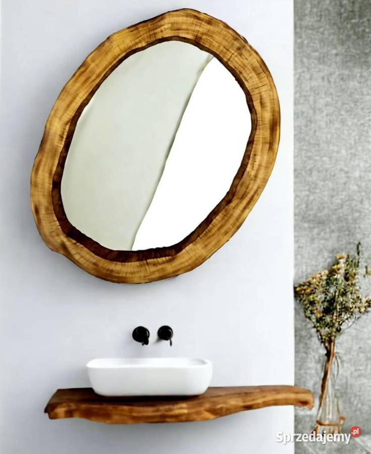 Nowoczesne okrągłe lustra do łazienki drewno Lustra Rzeszów sprzedam
