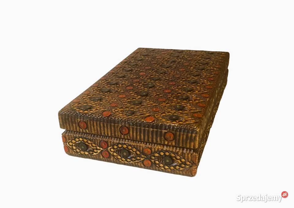 Drewniana szkatułka rękodzieło ludowe Warszawa sprzedam