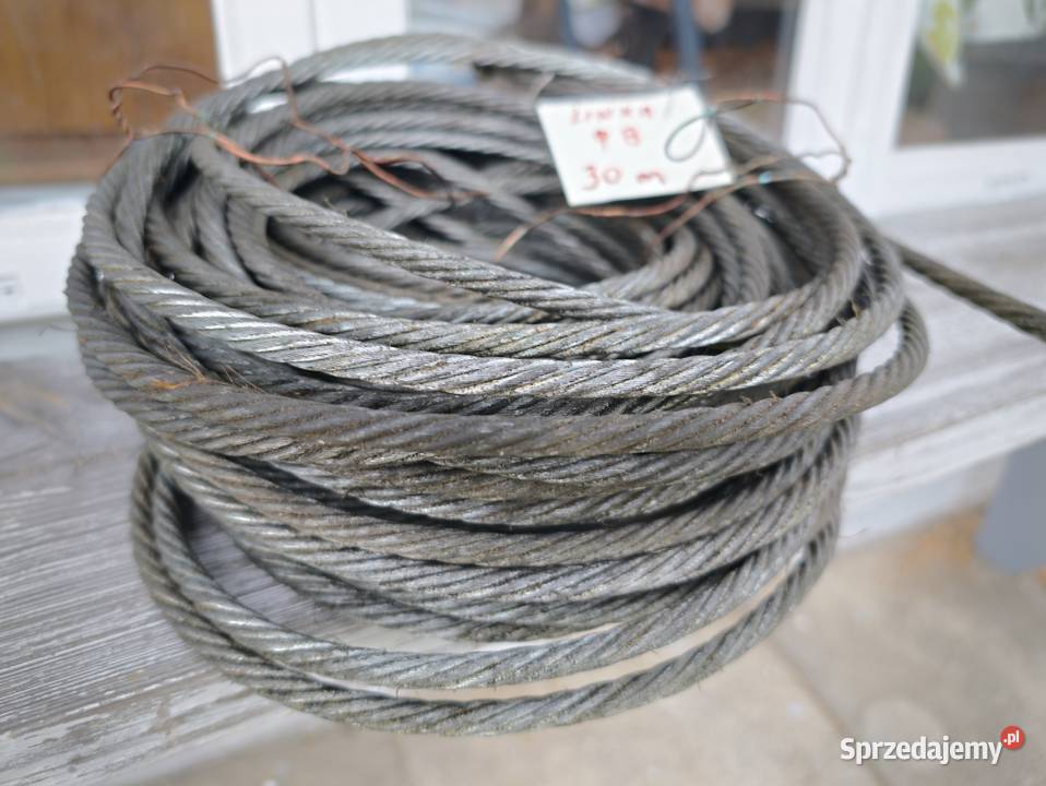 Linka stalowa średnica 8 mm 30 m nowa Szyny i linki Dom i Ogród sprzedam