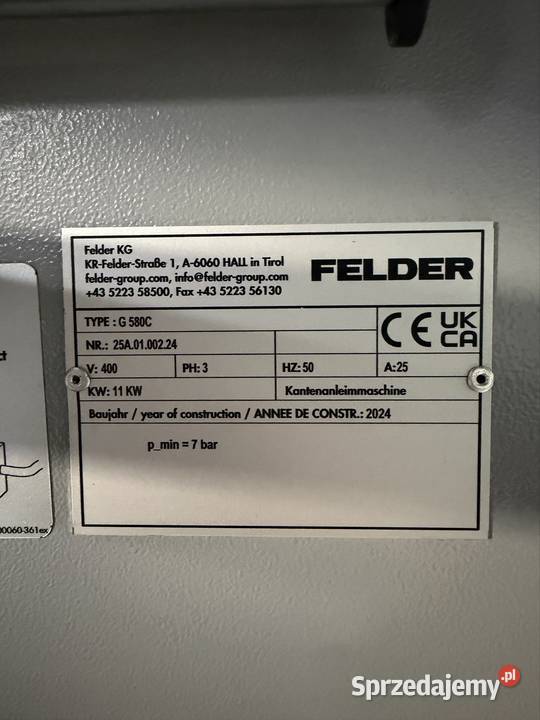 Okleiniarka oklejarka Felder G580 Classic Super małopolskie