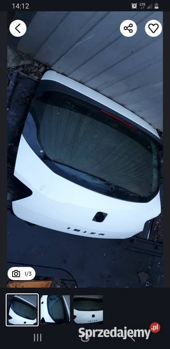 Klapa Tył Seat Ibiza 3D Biała Kraków sprzedam