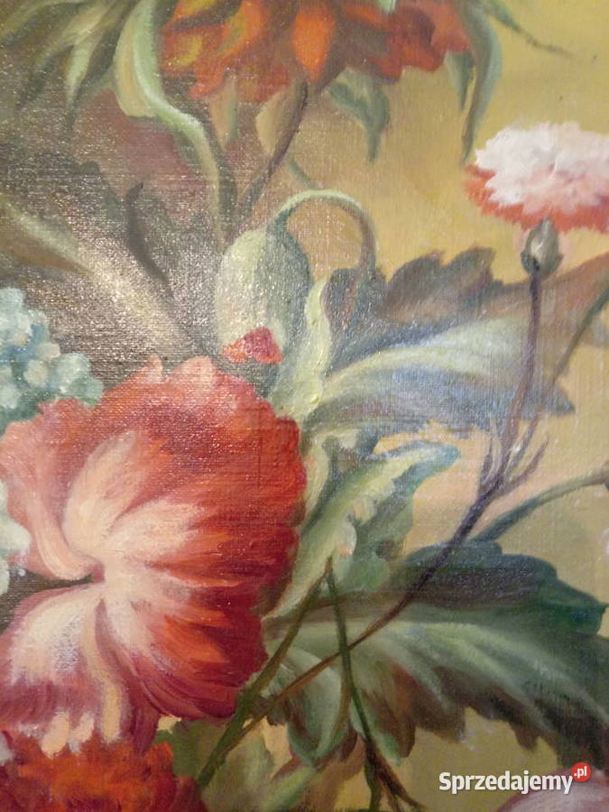 obraz olejny kwiaty na płótnie ręcznie malowany Piotrówek