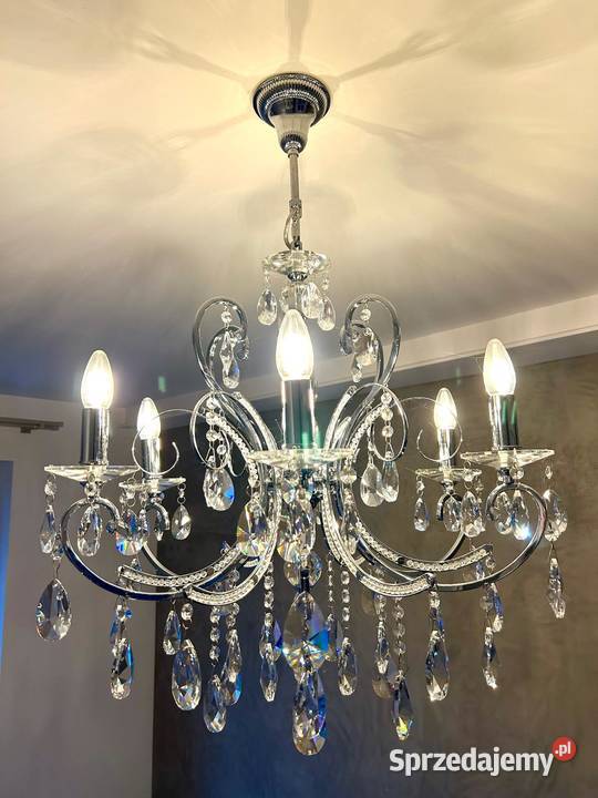 Żyrandol z kryształami górskimi lampa glamour Warszawa