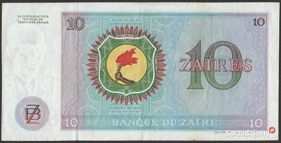 ZAIR 10 ZAIRÓW 1977 Łódź