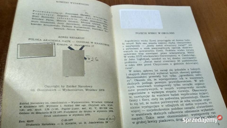 Wiek skał i minerałów Józef Lis Hubert Gdańsk sprzedam