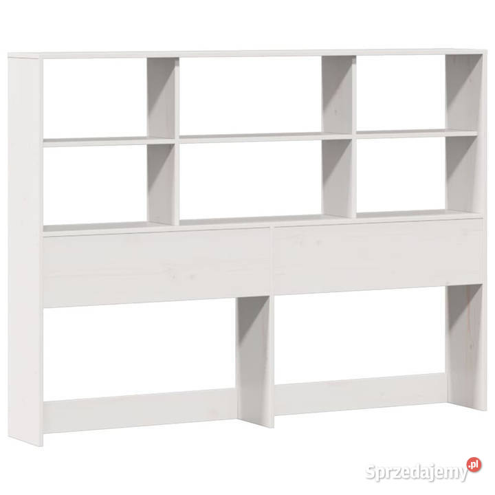 Łóżko z regałem bez materaca białe sosnowe 126cm Łóżka