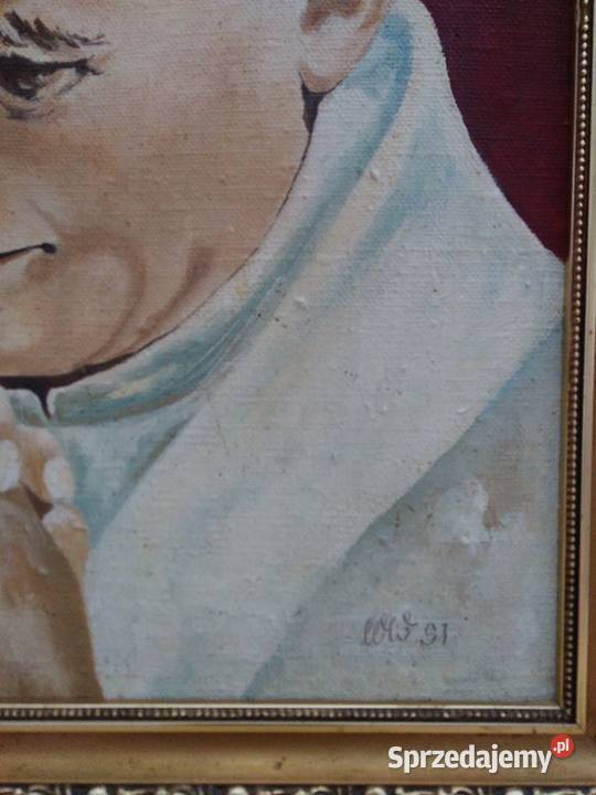 Obraz malowany popiersie Jana Pawła II Bytom